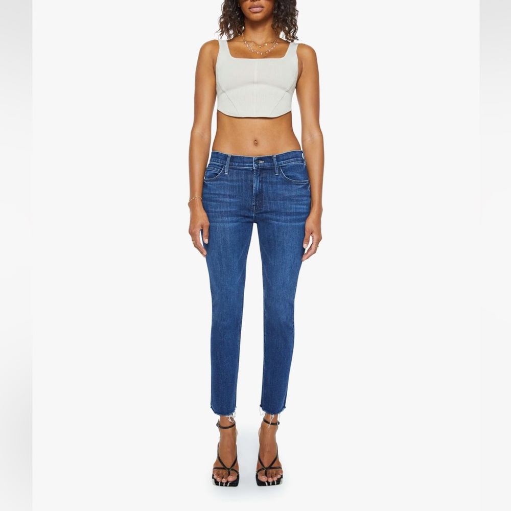MOTHER Mid Rise Dazzler Ankle Fray - Size: 29